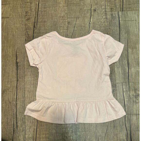 Hello Kitty Toddler Girl Peplum Tee Size 4 Pink Short Sleeve Graphic Shirt - Picture 3 of 3